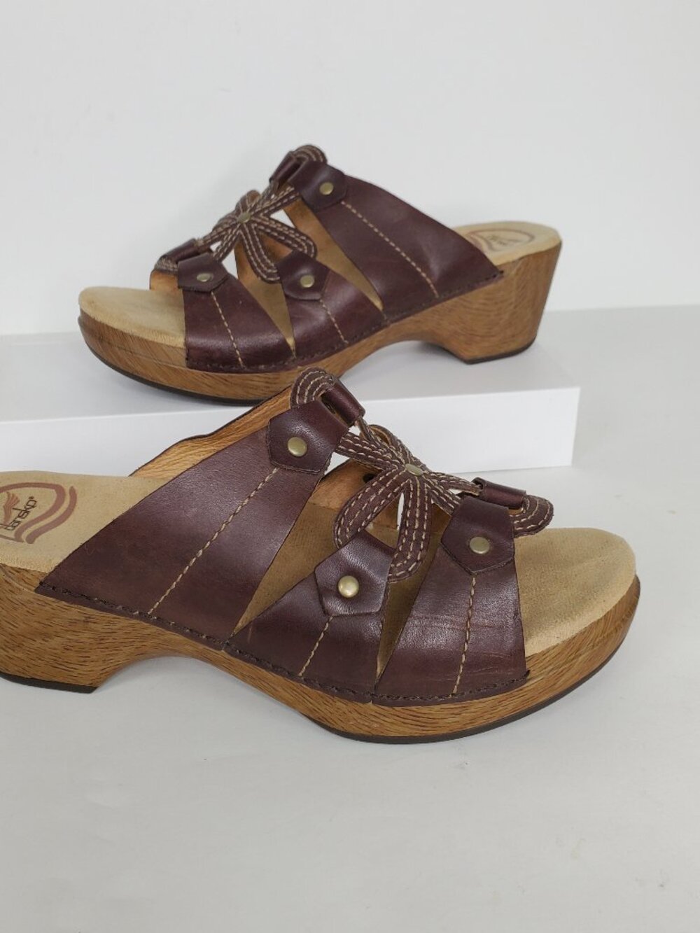 Dansko Slip-On Brown Leather Sandals 9818237000 Size EU 39